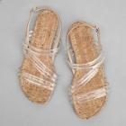 Romwe Clear Design Strappy Flat Sandals