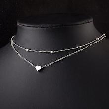 Romwe Heart Detail Layered Chain Necklace