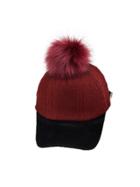 Romwe Red Cute Plush Ball Baseball Cap Warm