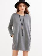 Romwe Drop Shoulder Pockets Dress