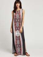 Romwe Ethnic Print Side Slit Maxi Dress