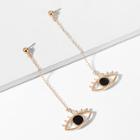 Romwe Eye Pendant Chain Drop Earrings