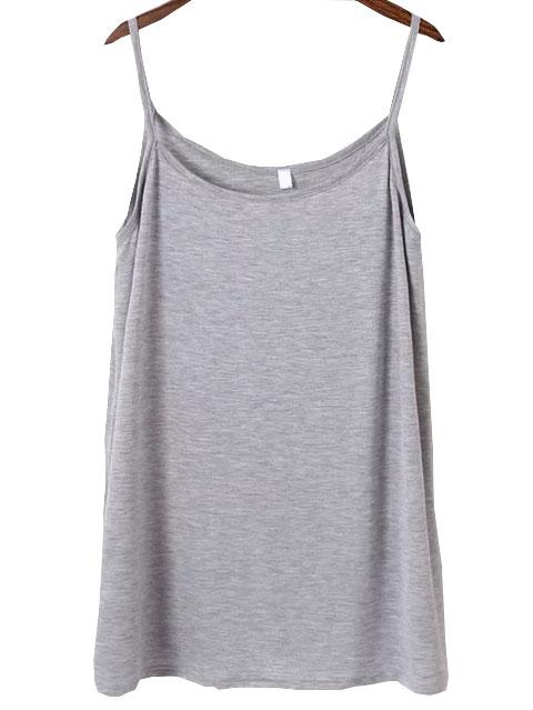 Romwe Spaghetti Strap Grey Cami Dress