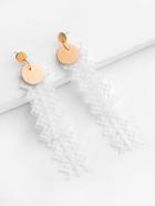 Romwe Lace Drop Earrings With Sequin Detail