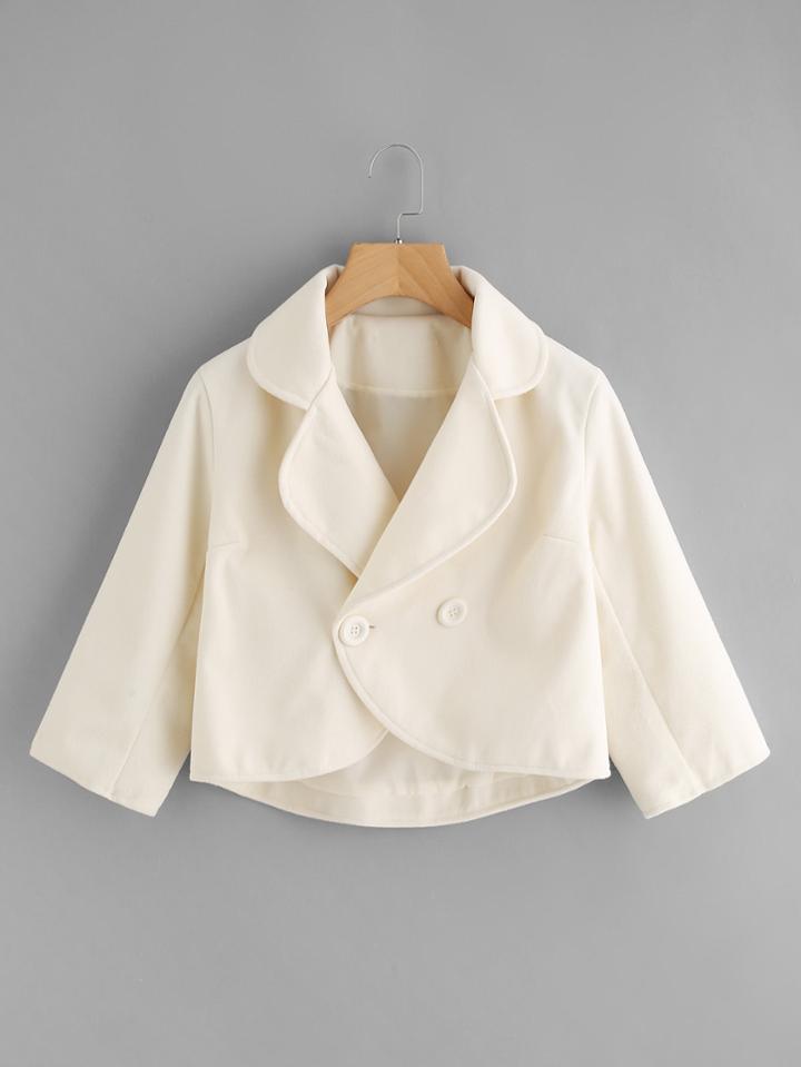 Romwe Dip Hem Button Lapel Blazer