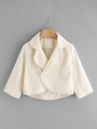 Romwe Dip Hem Button Lapel Blazer