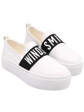 Romwe White Thick-soled Windsor Smith Print Flats