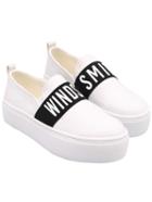 Romwe White Thick-soled Windsor Smith Print Flats