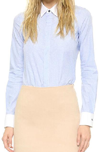 Romwe Little Polka Dots Print Dual-tone Shirt