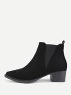Romwe Pointed Toe Suede Ankle Boots