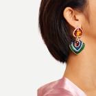 Romwe Color Block Contrast Drop Earrings
