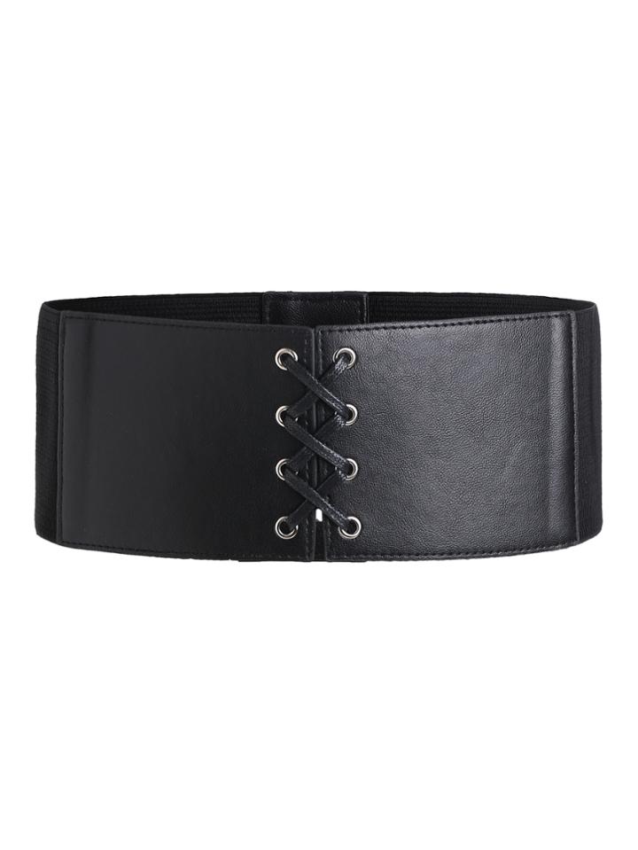 Romwe Lace Up Faux Leather Belt