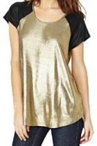 Romwe Asymmetric Color Block Short Sleeved T-shirt