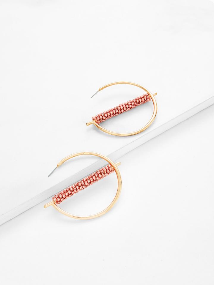 Romwe Contrast Hoop Earrings