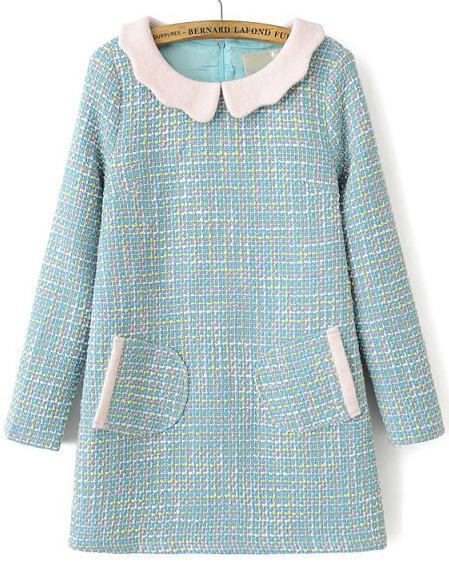 Romwe Scallop Collar Pockets Loose Dress