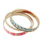 Romwe Three Piece Enamel Bracelet Set