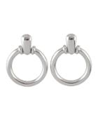 Romwe Silver Simple Circular Earrings For Women