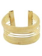 Romwe Gold Hollow Cuff Bracelet