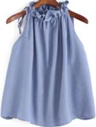 Romwe Drawstring Flare Tank Top