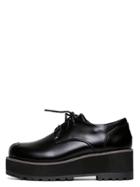 Romwe Black Round Toe Lace-up Platform Wedges