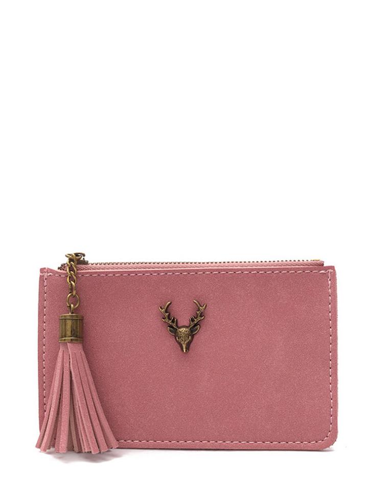 Romwe Tassel Zipper Design Pu Wallet