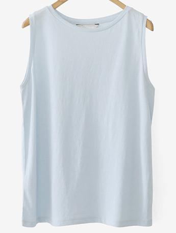 Romwe Light Blue Basic Tank Top