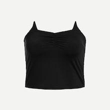 Romwe Solid Ruched Detail Bandeau