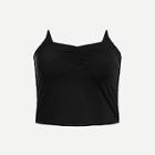 Romwe Solid Ruched Detail Bandeau