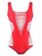 Romwe Cut Out One Piece Swimwear