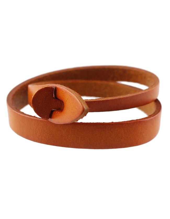 Romwe Brown Pu Leather Wrap Bracelet