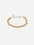 Romwe Golden Love-shaped Diamond Beads Bracelet