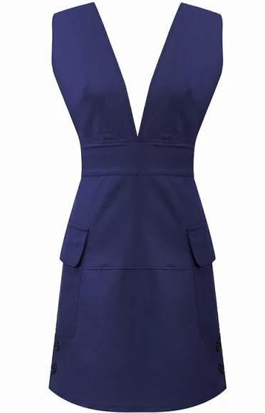Romwe Deep V Neck Open Back With Pockets Dress