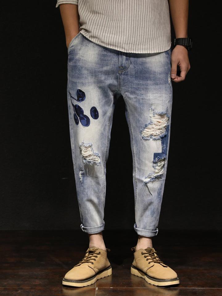 Romwe Men Loose Fit Harlem Jeans