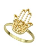 Romwe Gold Plated Hand Shape Rings