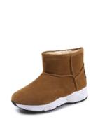 Romwe Suede Faux Fur Lined Snow Boots