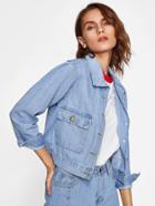 Romwe Crop Denim Jacket