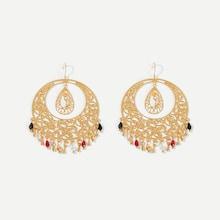 Romwe Hollow Round Drop Earrings 1pair