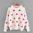 Romwe Drop Shoulder Heart Pattern Jumper