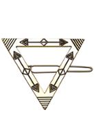 Romwe Antique Gold Hollow Out Triangle Hair Clip