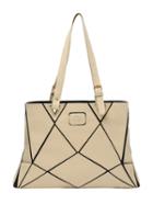 Romwe Geo Pathwork Faux Leather Tote Bag