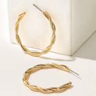 Romwe Rope Shaped Cut Hoop Earrings 1pair