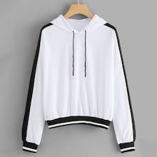 Romwe Drop Shoulder Two Tone Hoodie