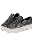 Romwe Silver Thick-soled Stars Hollow Flats