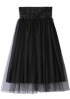 Romwe High Waist Mesh Black Skirt