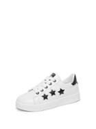 Romwe Star Pattern Lace Up Pu Sneakers
