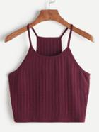 Romwe Ribbed Racer Cami Top