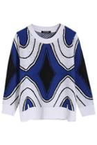Romwe Geometrical Blue Sweater