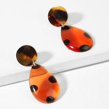 Romwe Dot Water Drop Earrings