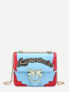 Romwe Double Bird Buckle Chain Bag With Letter Detail