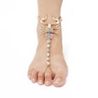 Romwe Scorpion Design Anklet With Linked Finger